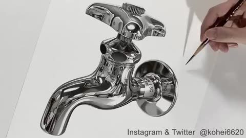 Pencil Drawing a Faucet