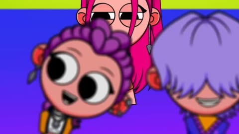 Cartoon Characters Unite_ Shock, Nervousness, and Smiles!