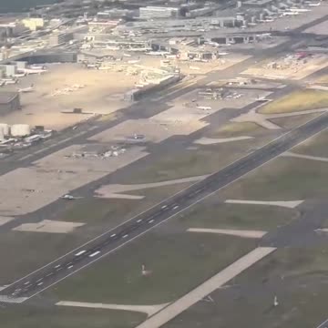 Video with a panoramic top view,filmed by a passenger during takeoff from Frankfurt Airport