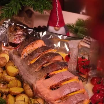 Baked trout for the New Year's table