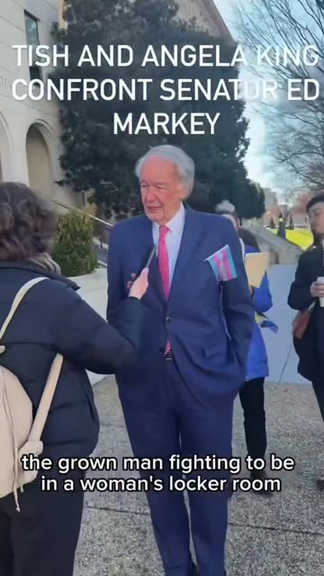 Two Black Women Confront Democrat Senator Ed Markey and His Tranny-Loving Entourage