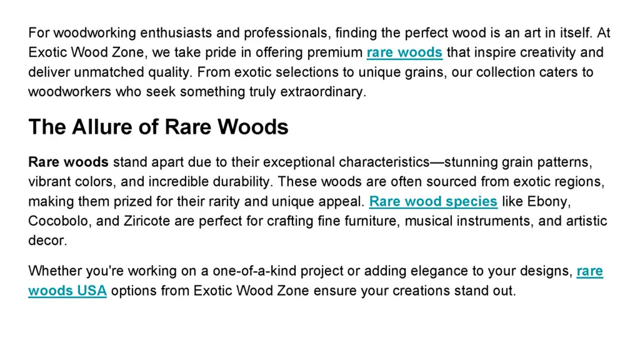 Discover the Finest Rare Woods at Exotic Wood Zone