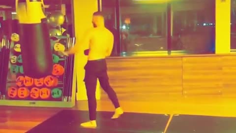 Backflips Power Moves on the Boxing Sack Full body workout