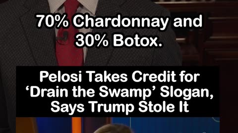 Pelosi Says Trump Stole Her Slogan ‘Drain the Swamp’