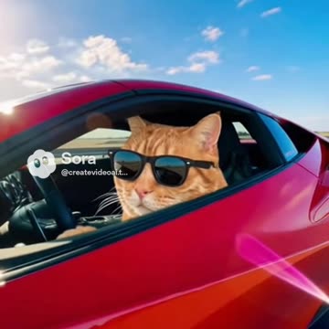 Cool Cat Driving Fast! 🐱🏎️😂