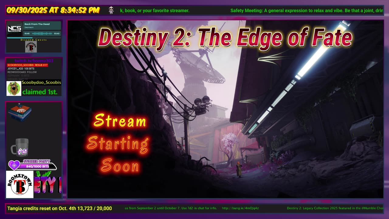 Destiny 2 : 9/30/25 - WE HAVE POWER! New power poles installed, let's get gaming!