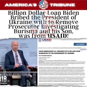Biden Used USAID Money to Bribe Ukraine