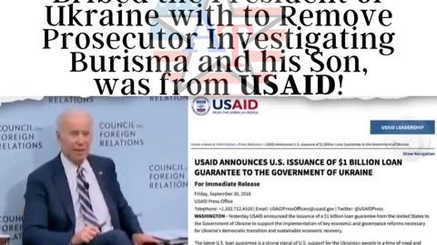 Biden Used USAID Money to Bribe Ukraine