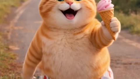 🍦 When a Cat Enjoys Ice Cream Too Much 😻
