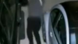 Easily Spooked! Man Prowling Around Vehicle Gets Startled by Light, Scurries Away