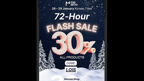 Flash Sale 30% off Meamoshop discount code LOIS 💙🙏🥰 January 26-29 Shop Meamo labs BoTOX Alert 🔔 🙌🏼