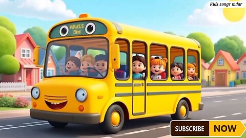 Wheels on the bus with kids|#poem|#nurseryrhymes|#kidssongs|#cartoon|#wheelsonthebus