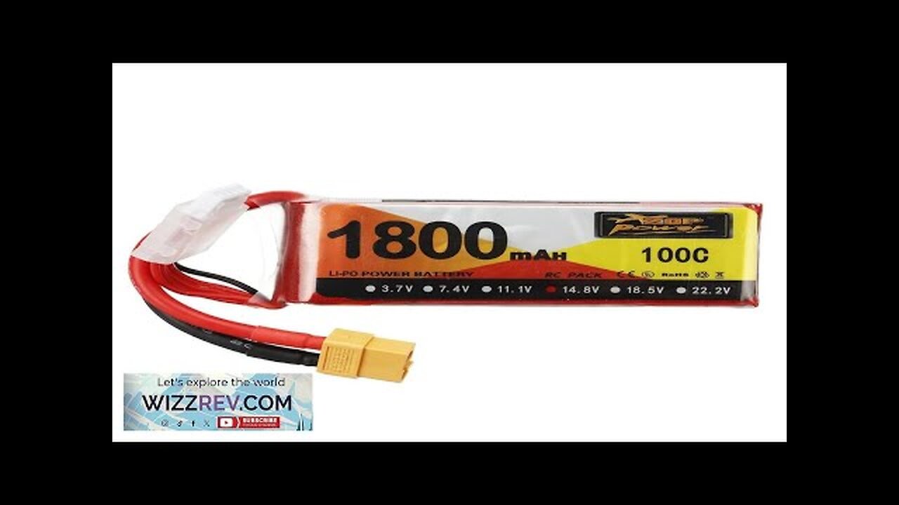 ZOP Power 14.8V 1800mAh 100C 4S LiPo Battery XT60 Plug for RC Review