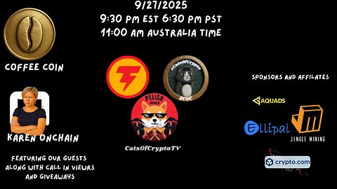 CatsOfCryptoTV Live with CoffeeCoin & KarenOnChain sponsored by #JingleMining