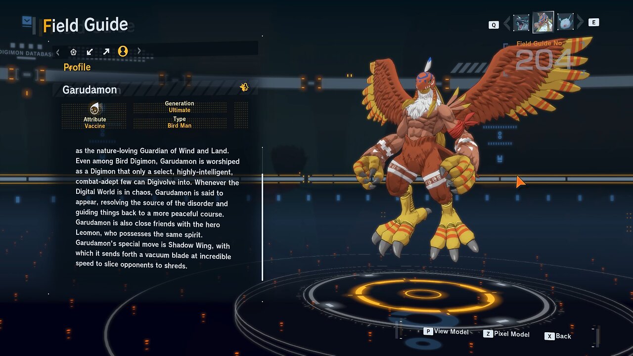 garudamon all digivolution/de-digivolution/profile Digimon Story Time Stranger