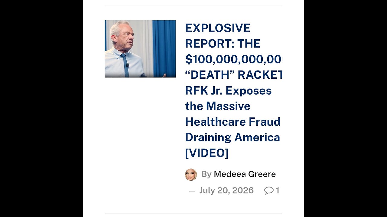 RFK Jr. Exposes the Massive Healthcare Fraud Draining America.800 Hospice fake HOSPICE.