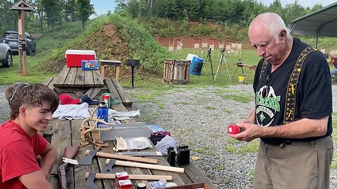Talking Rock BP Shooters - June 2025 - Monthly Meet - Lead on paper - Axe on log