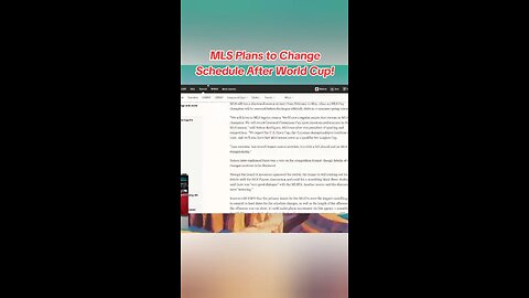 MLS Plans to Change Schedule After World Cup!