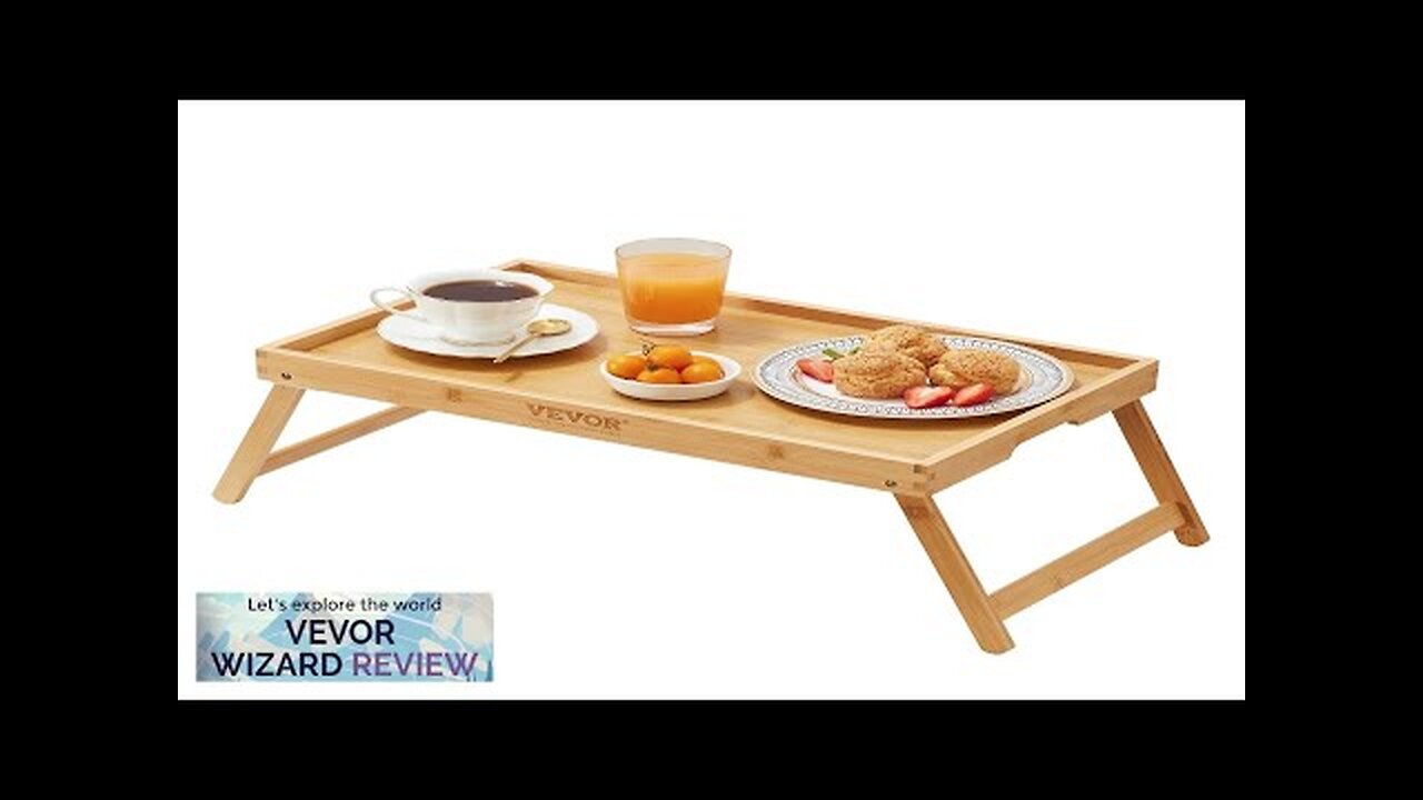 VEVOR Bed Tray Table with Foldable Legs Bamboo Breakfast Tray for Sofa Review