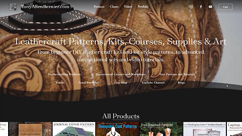 Leather Craft Patterns, Kits, Supplies, Tools, Courses, & Art. www.TonyAllenBernier.com