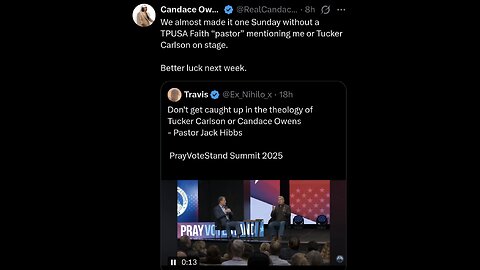 Candace No Let up in TPUSA Pastor Attacks | Tucker Candace