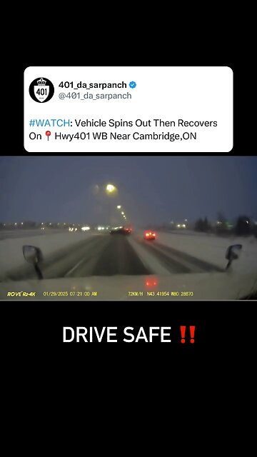 Car Spins Out On Highway