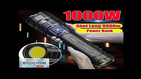 10000LM 800W Most Powerful Led Flashlights Tactical 15000mah Built-in Battery Flash Light Review