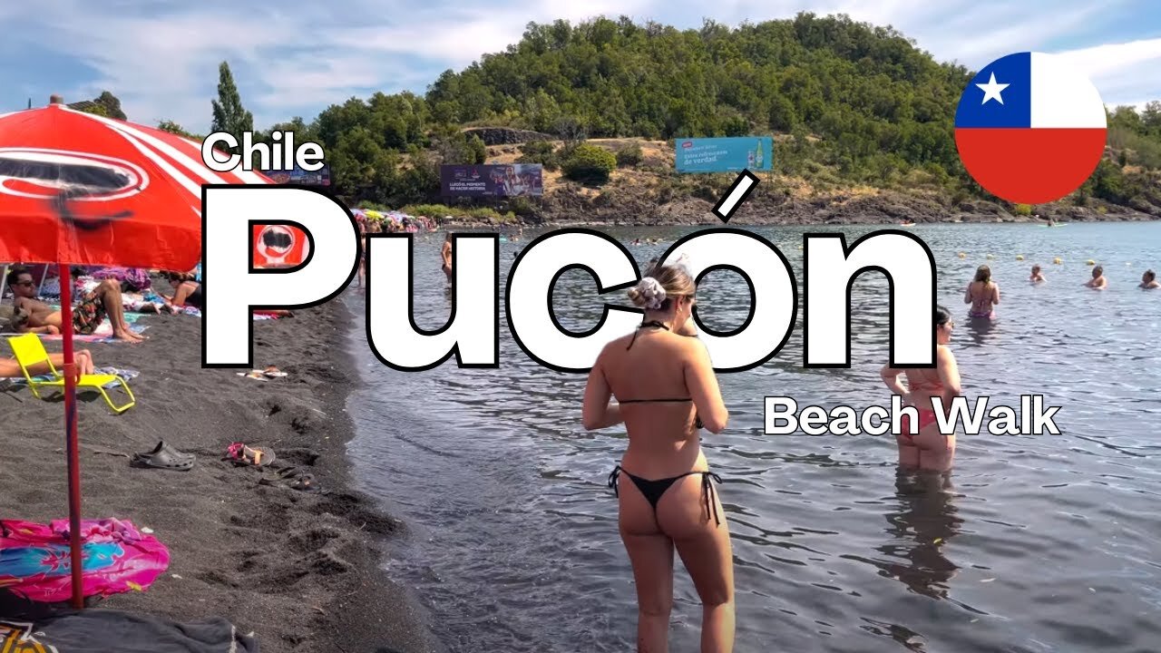 PUCON 🏖️ BEACH Walking tour ☀️ | CHILE | 4K HDR