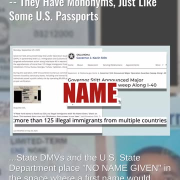 Fact Check: California, New York Do NOT Issue CDLs With No Name Given -- They Have Mononyms