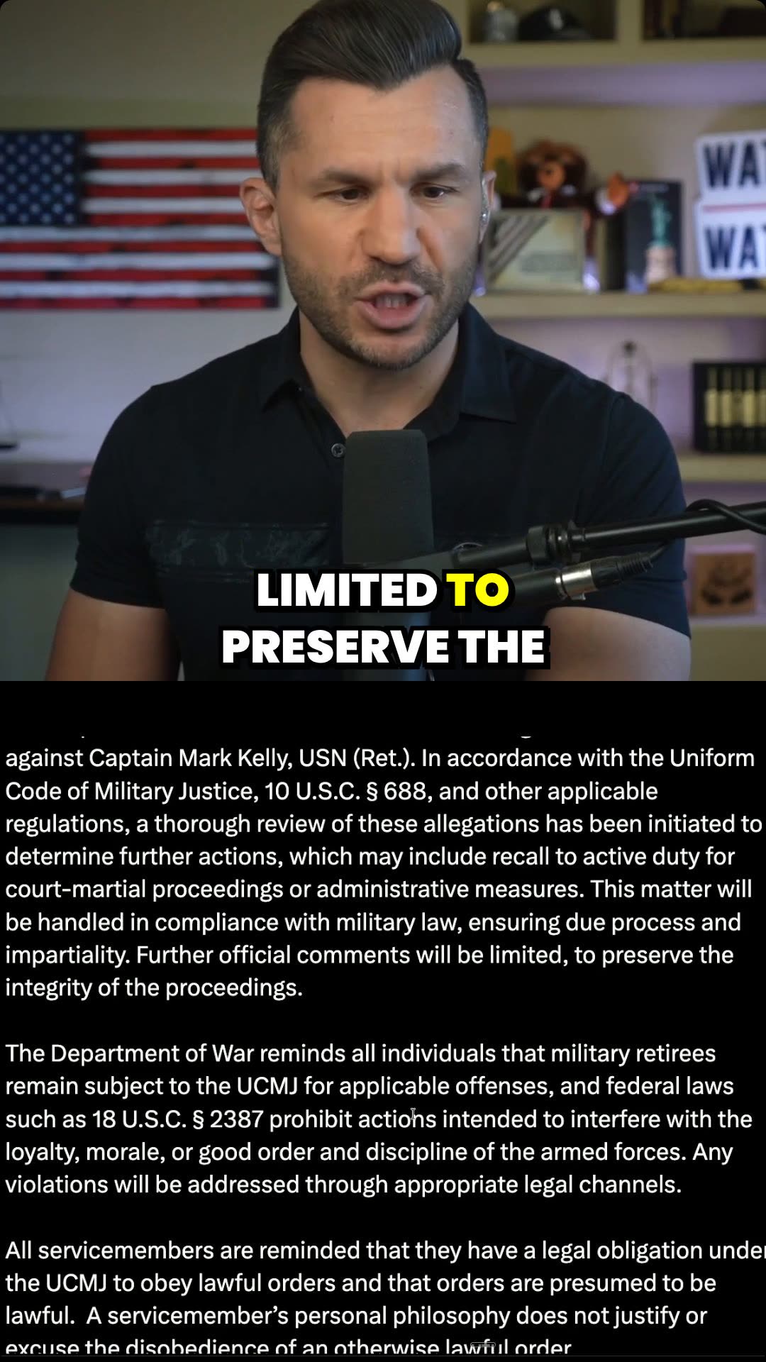 Mark Kelly Faces RECALL as Court-Martial Threat Explodes