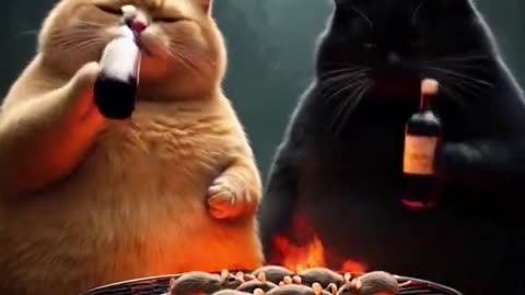 Catlovers catcooking aivideo aigenrator ,aiart ,catlover fyp funnycat funnyvideo viralvideo