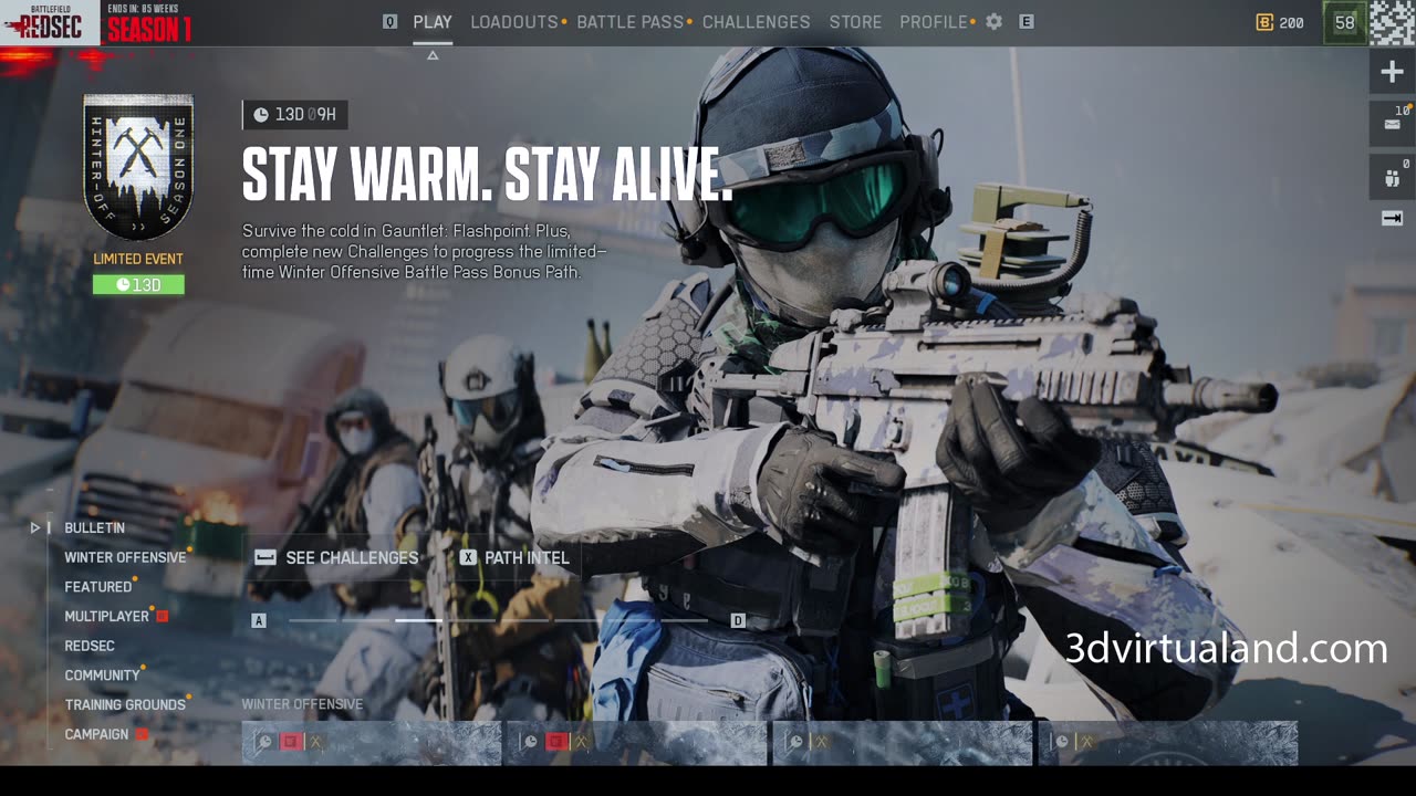 Battlefield REDSEC Season 1 Wednesday and Friday 20:00 pm cdt.