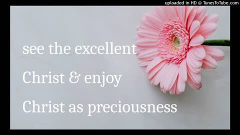 see the excellent Christ & enjoy Christ as preciousness