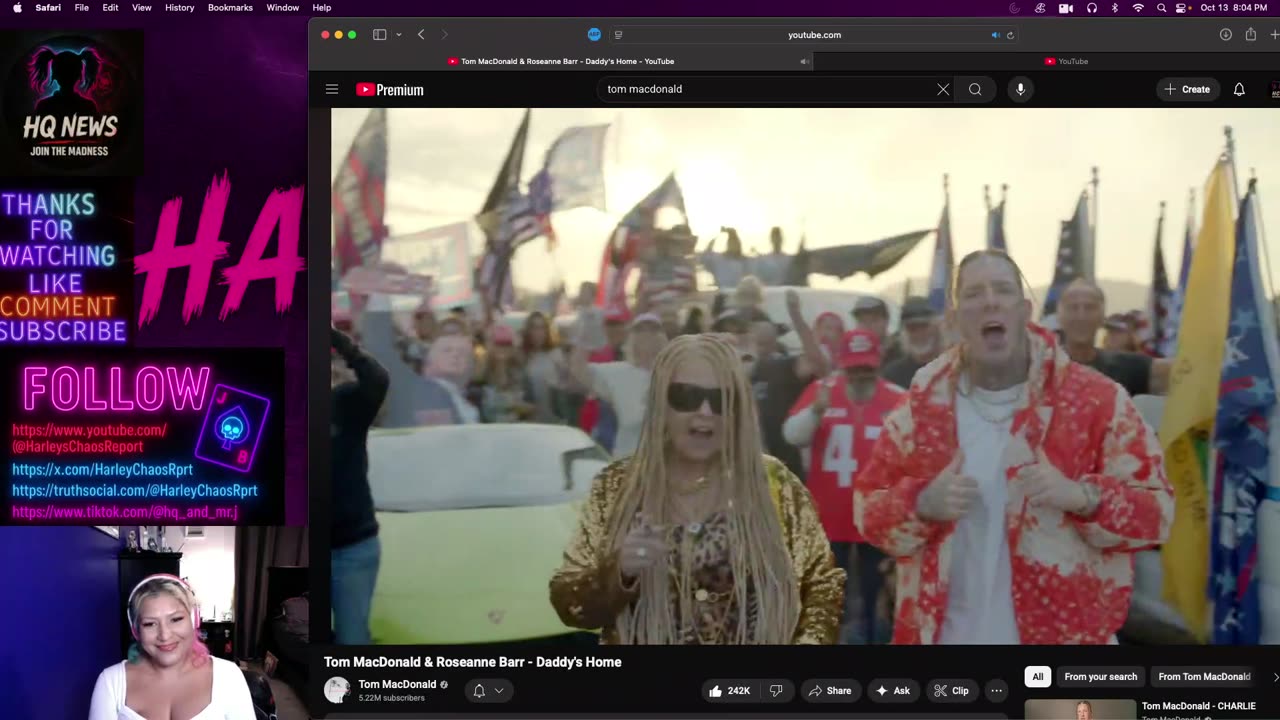 Harley Reacts: “Daddy’s Home” — Tom MacDonald x Roseanne Barr