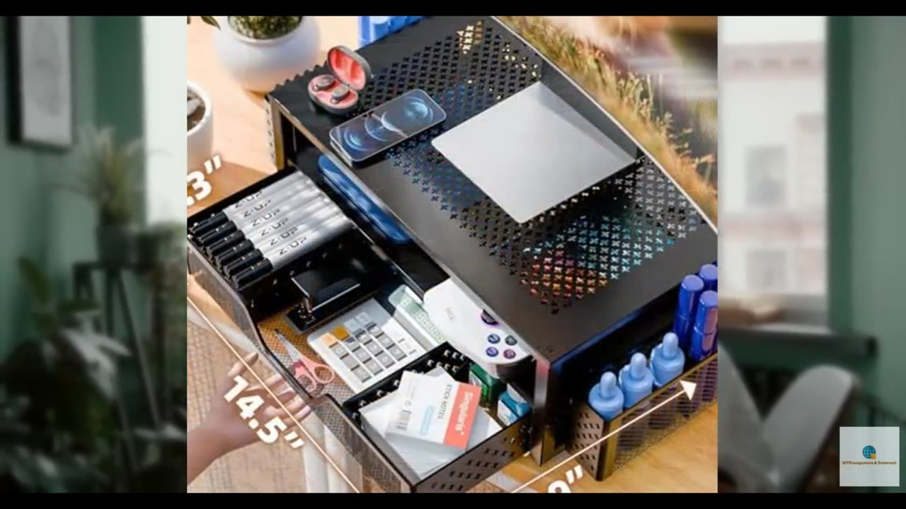 Simple Trending 2 Tier Metal Monitor Stand Monitor riser and Computer Desk Organ