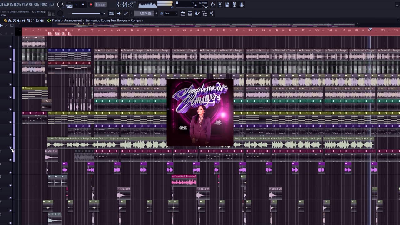 Making FL Studio: Simplemente Amigos - Ana Gabriel - Bachata Remix - 135BPM