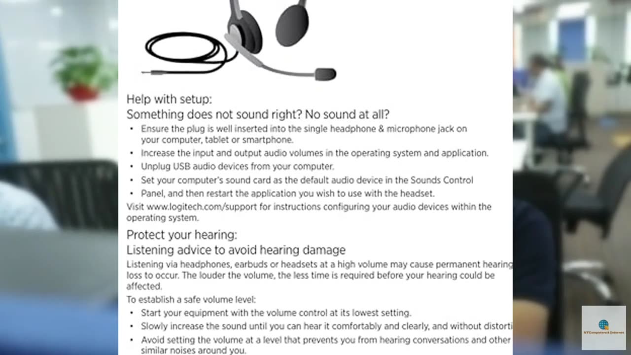 Logitech H111 Wired Headset, Stereo Headphones with Noise-Cancelling Microphone,