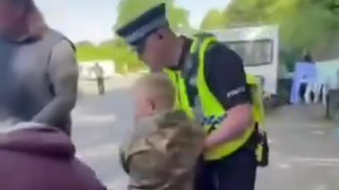 British police communists handcuffed a child for fishing.
