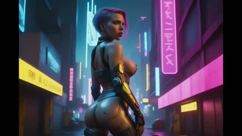 Ai LOOKBOOK _ Scarlett Johansson as Cyberpunk 2077 character Ai Generated