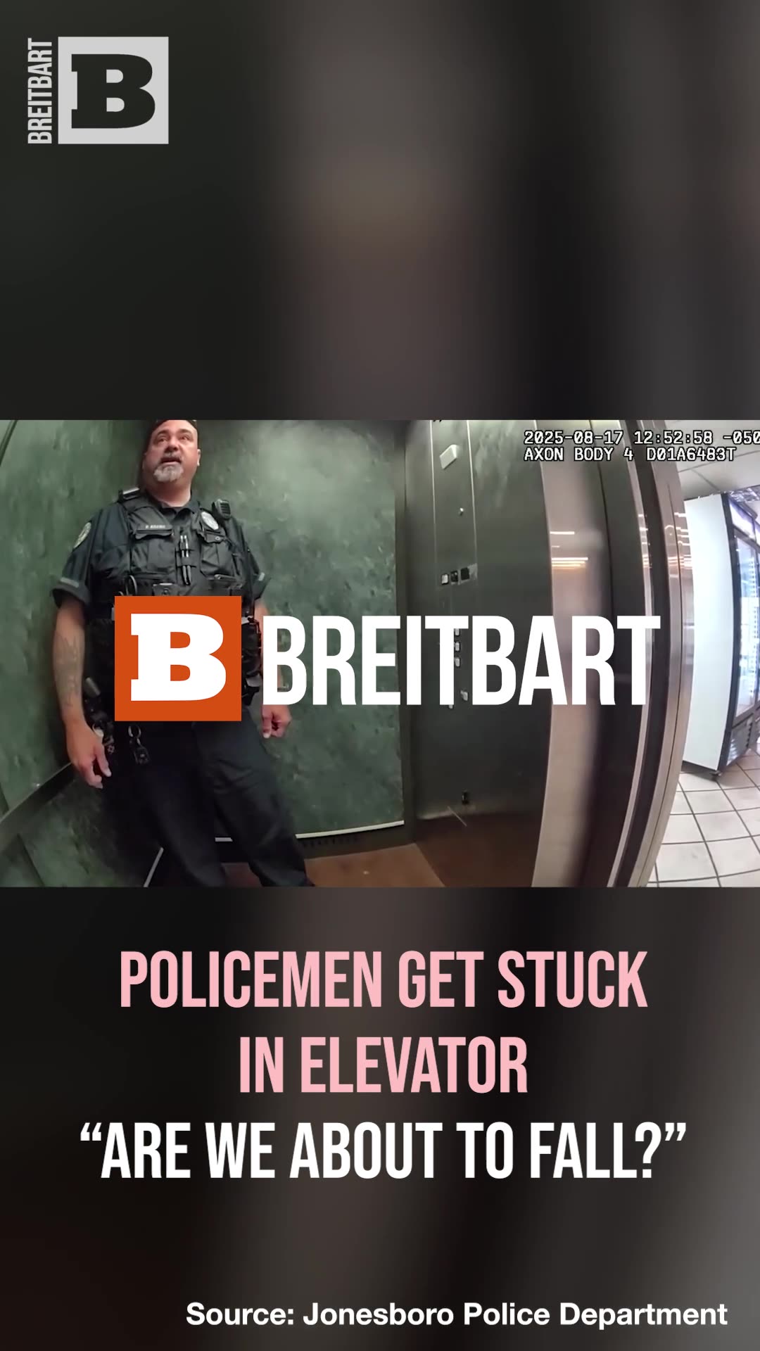 Are We About to Fall? Policemen Get Stuck in Elevator