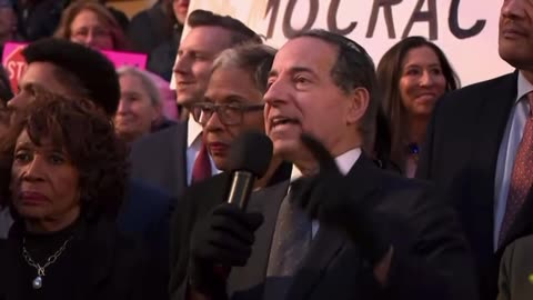 Jamie Raskin is inciting an insurrection against Elon outside of the Treasury in DC