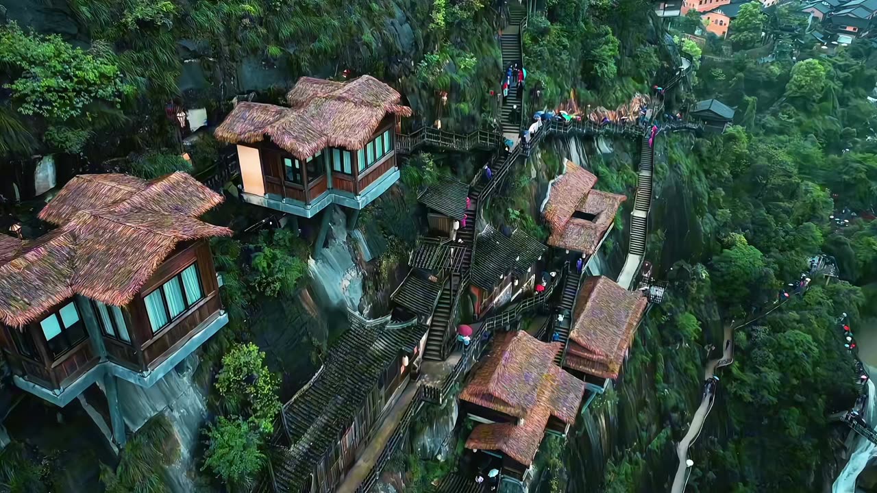 Beautiful mountains with roads, houses, nature video 2025 skc.com 9