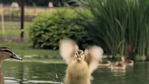 🦆 Baby Duckling’s First Swim in the Rain 🌧️ | Adorable & Funny Kids Animation