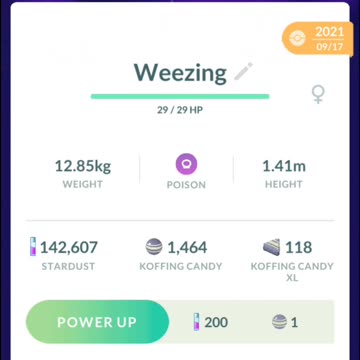 Pokemon Go Evolution - Shiny Koffing ➡️ Weezing