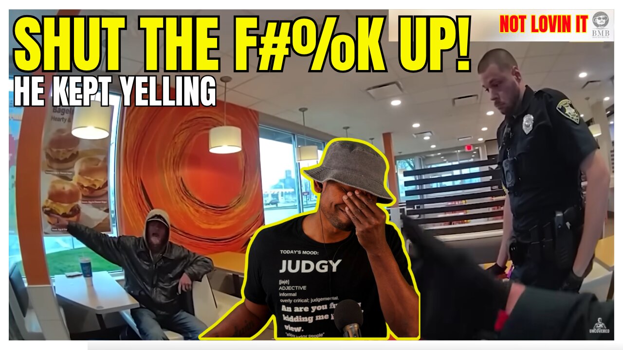 Homeless Man's Wild Meltdown Repeatedly YELL's SHUT THE F#%K UP at POLICE