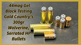 .44mag Ballistic Gel Block Testing the Jackson's Gold Country, 300gr "Wolverine" Serrated HP Bullets