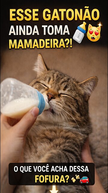 This Big Cat Still Drinks from a Bottle?! 🍼🐱 You'll Melt!