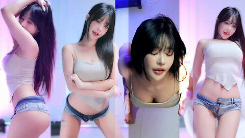 Halter top and denim shorts highlight her curves with bold, flirty energy