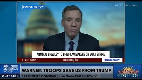 "MILITARY CAN HELP SAVE US FROM TRUMP" SEN MARK WARNER (D) VA. LARA LOGAN>DEEP STATE WILL IMPEACH TRUMP AFTER 2026 MIDTERMS BY USING VIOLATION OF HIS OATH TO IMPEACH, PRISON OR WORSE - 12 mins. COMMIE GOV'T WILL TELL YOU WHAT THEY ARE