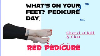 Pedicure toenail care, red nail polish